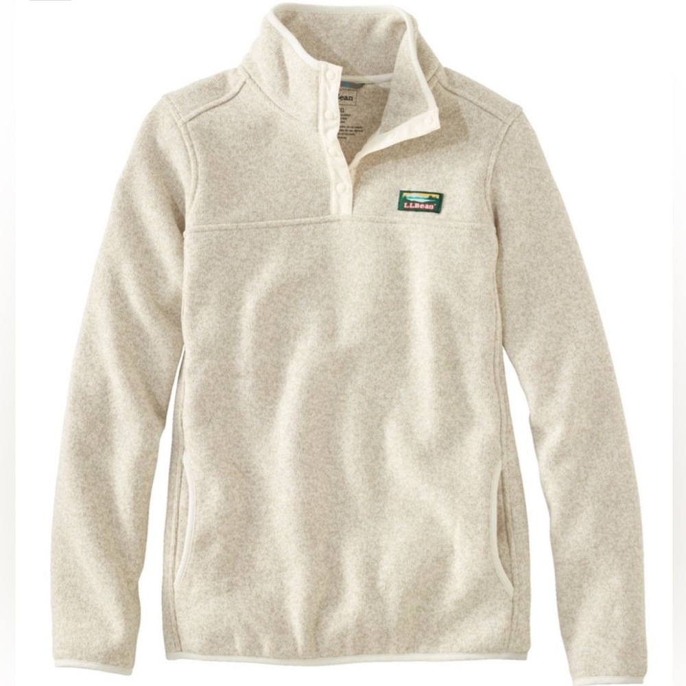 LL Bean Women’s Sweater Fleece Pullover (Sailcloth, Medium)